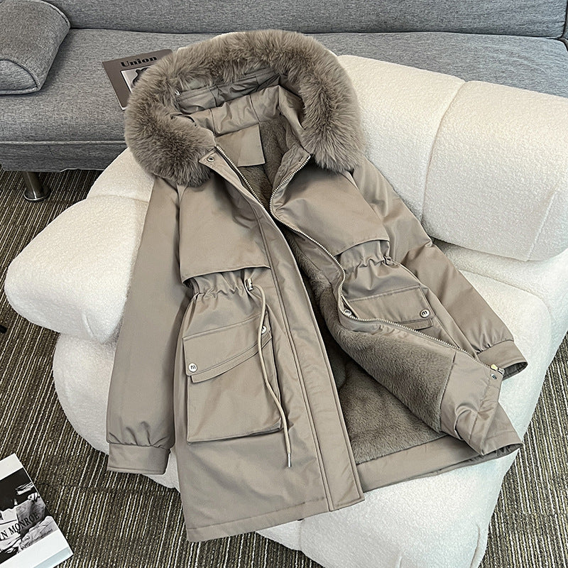 Damen Modischer Winterparka mit kuscheligem Innenfutter und praktischen Taschen Drune