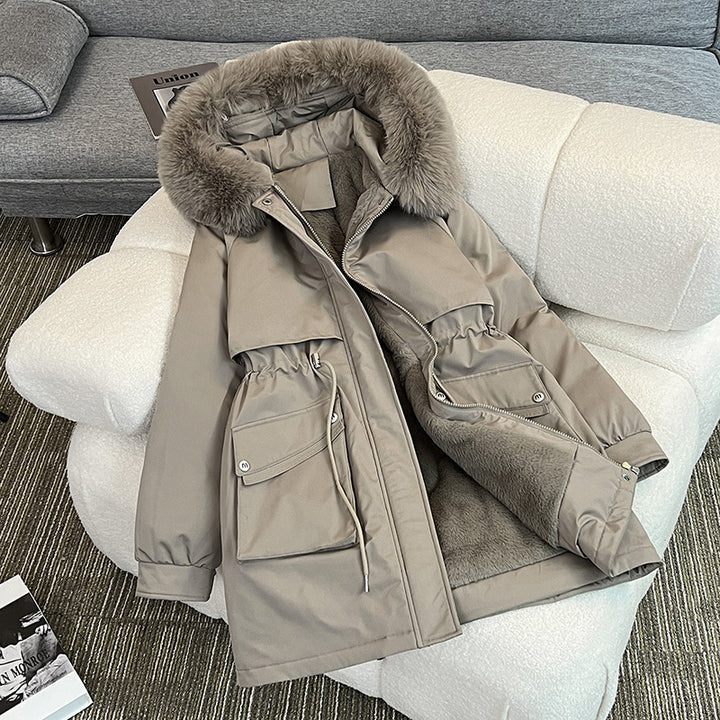 Damen Modischer Winterparka mit kuscheligem Innenfutter und praktischen Taschen Drune