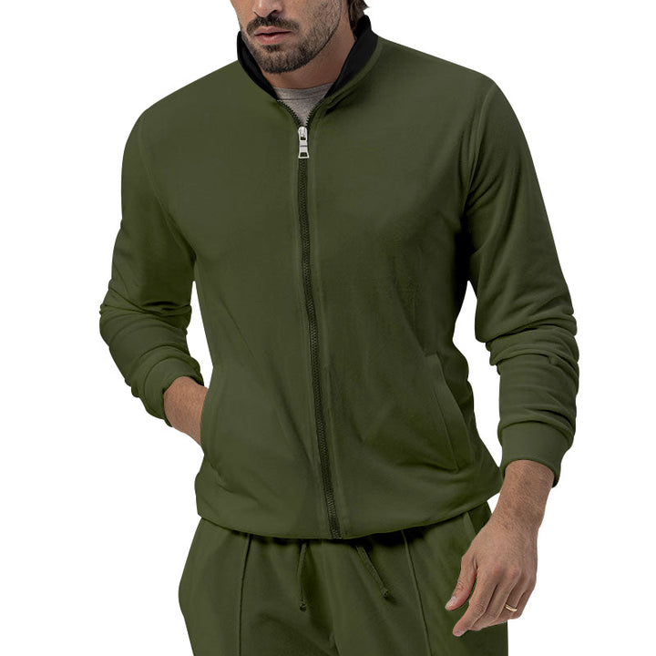Herren Atmungsaktive Zip-Jacke mit hohem Kragen und seitlichen Taschen Drune