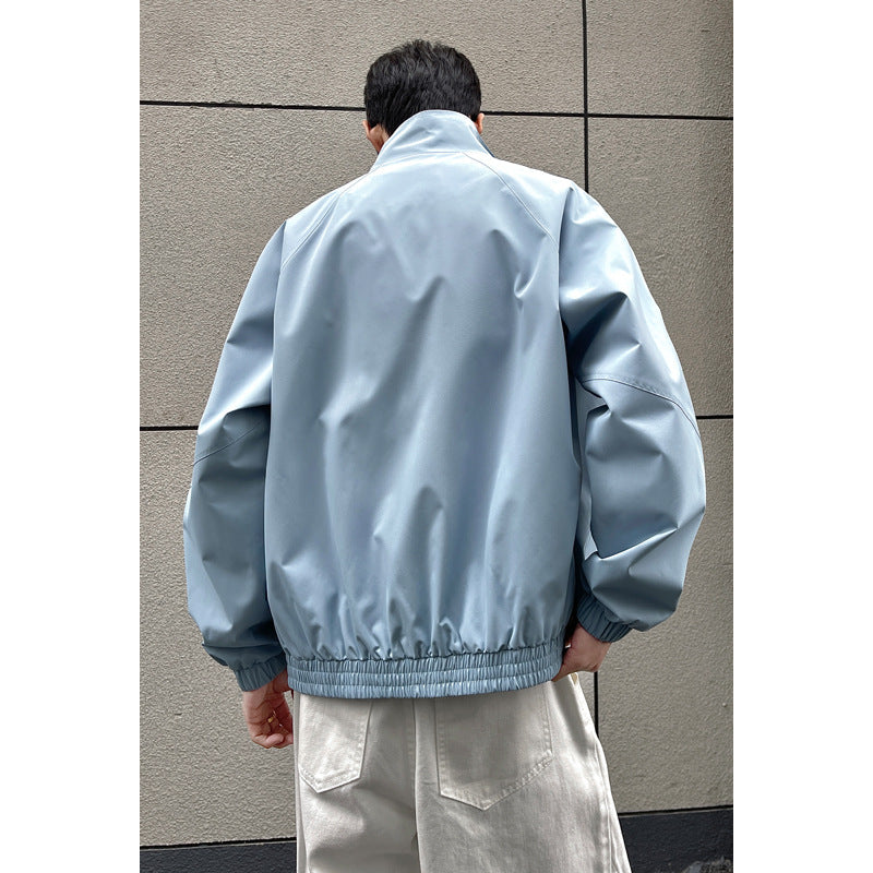 Herren Modische Übergangsjacke mit kontrastierendem Kragen Drune