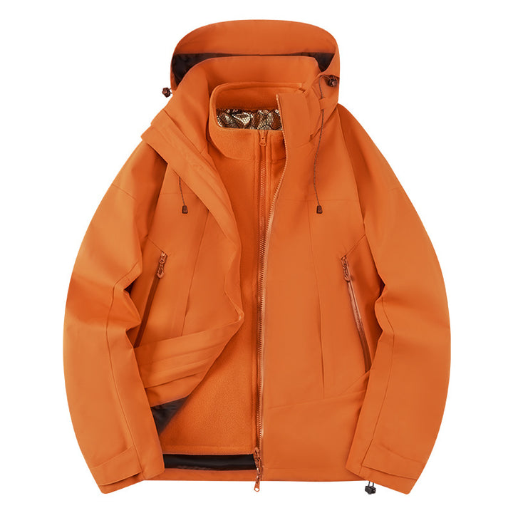 Herren zweilagige Softshell‑Outdoorjacke mit herausnehmbarem Fleece‑Innenlayer, wind‑ und wasserabweisend Drune