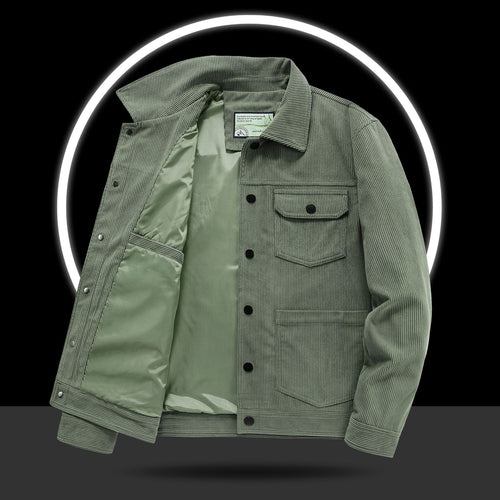 Herren Lässige Cordjacke mit Praktischen Taschen Drune