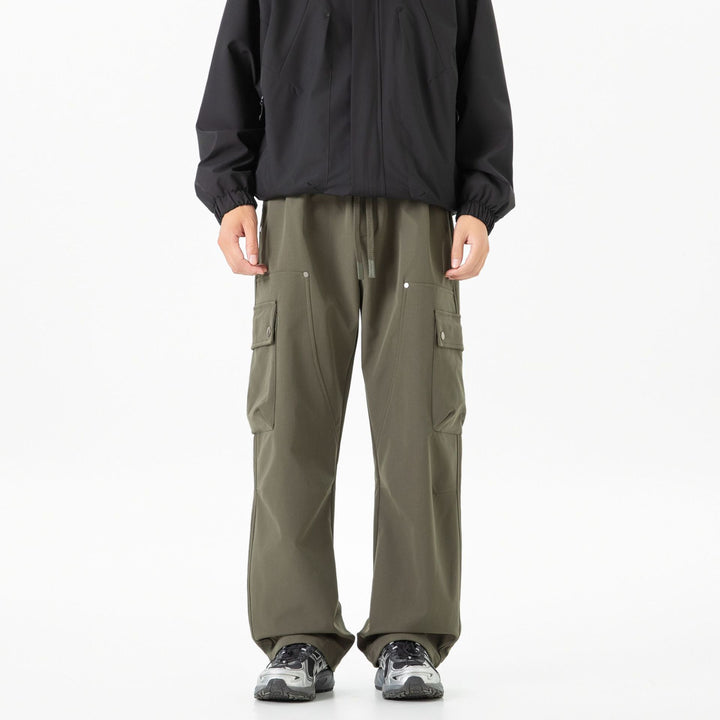 Damen Weite Cargo-Shorts mit elastischem Tunnelzugbund und Multifachtaschen Drune