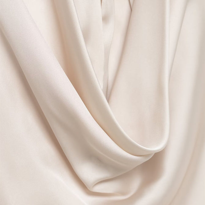 Damen elegantes Haltertop aus fließendem Satin mit dekorativem Rückenausschnitt Drune