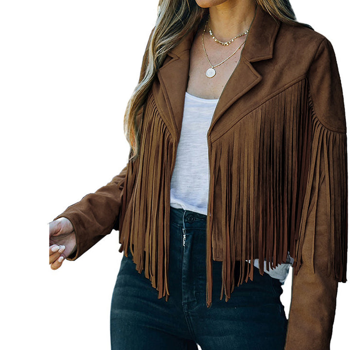 Damen Fransenjacke aus hochwertigem Suede-Mix Drune