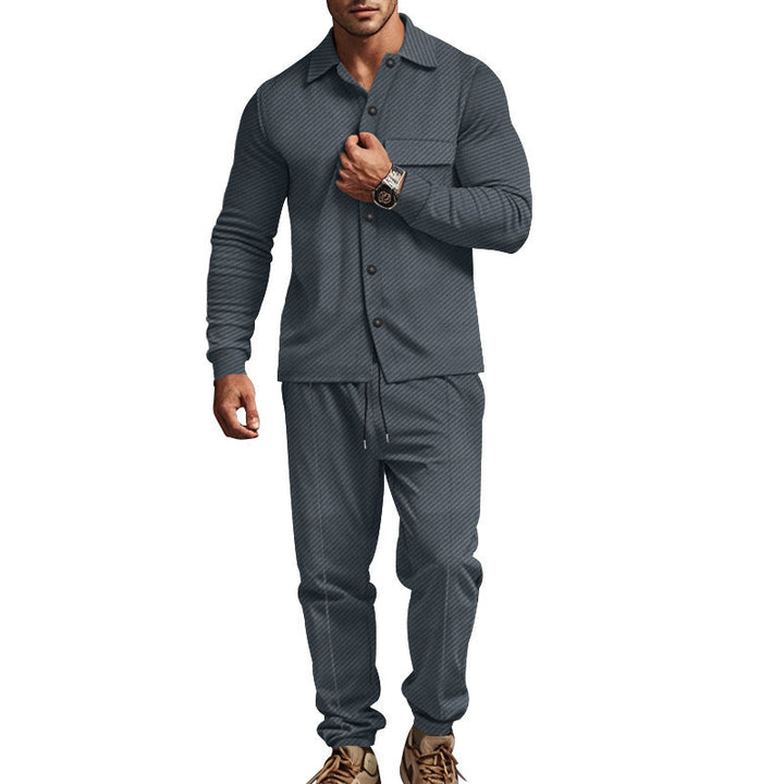 Herren modisches Zweiteiler Freizeitanzug mit strukturiertem Design Drune
