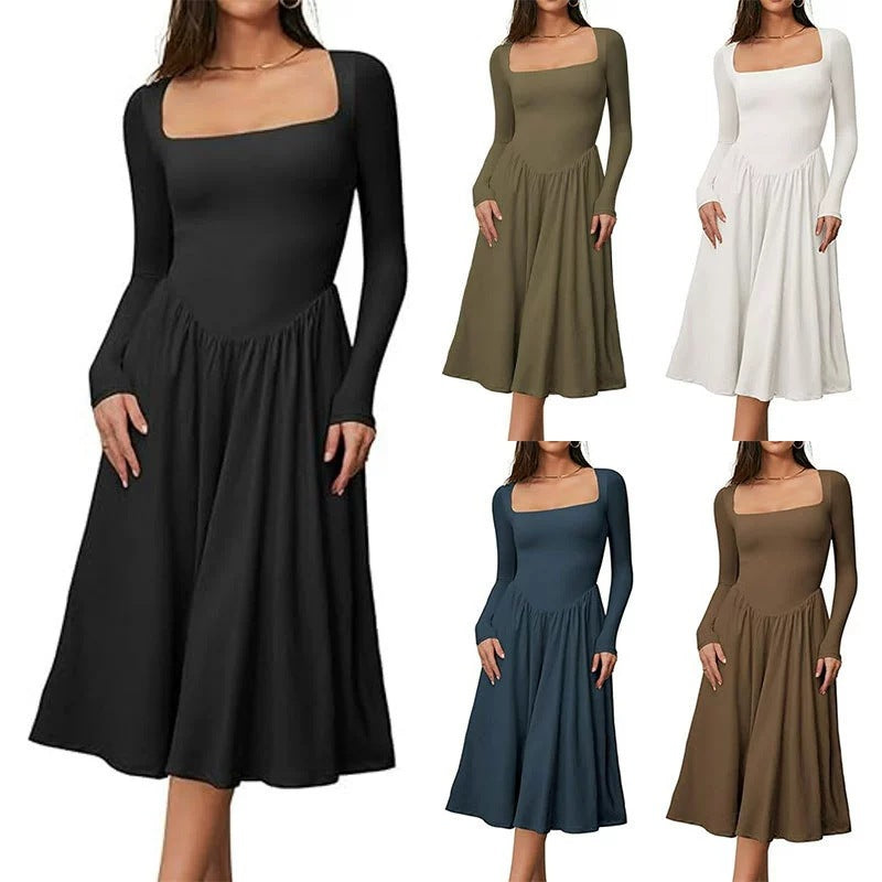 Damen Elegantes Langarm-Sommerkleid Drune