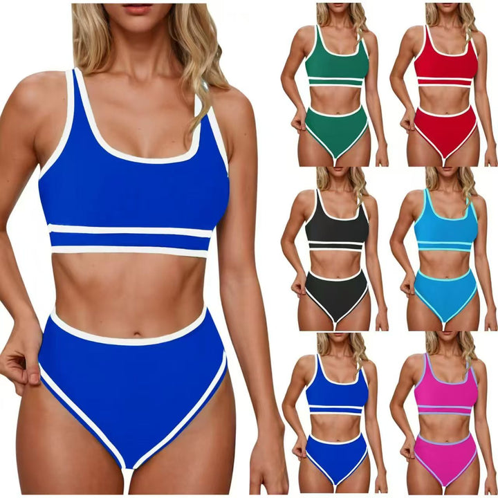 Damen Sportliches Hochtailliertes Bikini-Set Drune