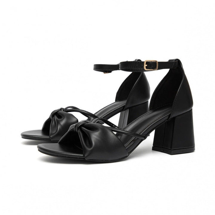 Damen Elegante Riemchen-Sandalen mit Schleifen-Detail und robustem Absatz Drune