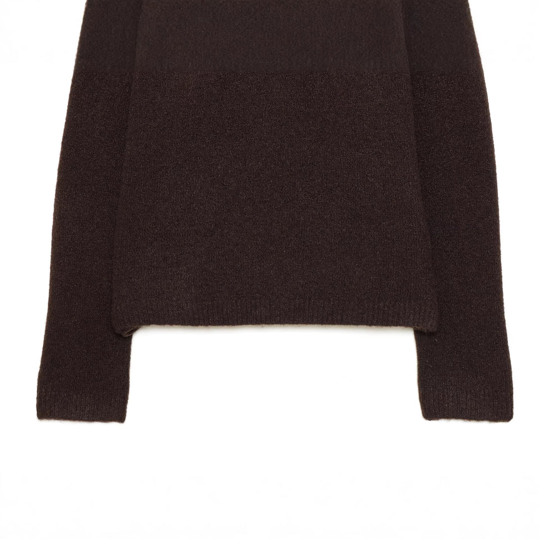 Damen nan cropped Strickpullover mit Schmuckkragen und Raglanärmeln Drune