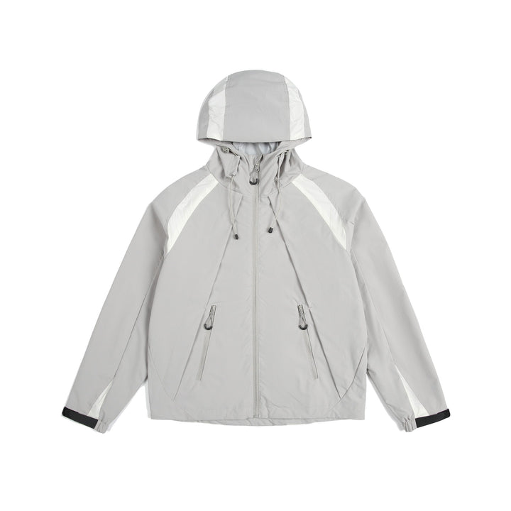 Unisex Leichte Regen- und Softshell-Jacke mit Kapuze, verstellbaren Saum- und Reißverschlusstaschen Drune