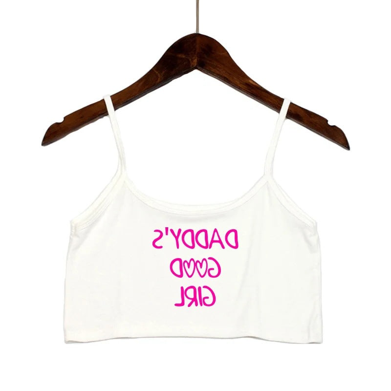 Damen modisches Crop-Top mit verzierten Trägern Drune