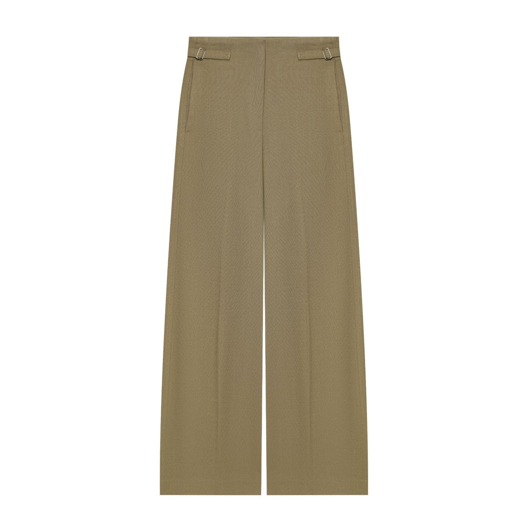 Damen Hochtaillierte Culotte-Hose mit weitem Bein und dekorativem Taillengürtel Drune