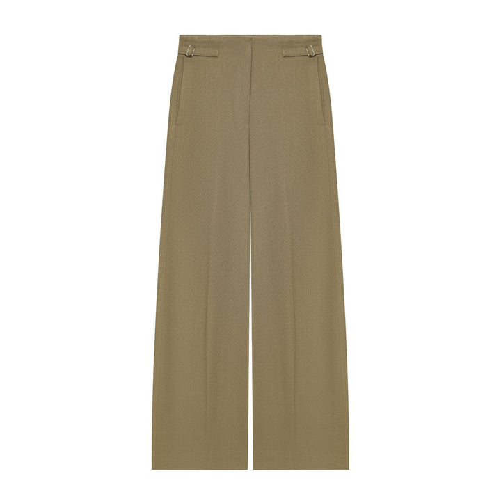 Damen Hochtaillierte Culotte-Hose mit weitem Bein und dekorativem Taillengürtel Drune