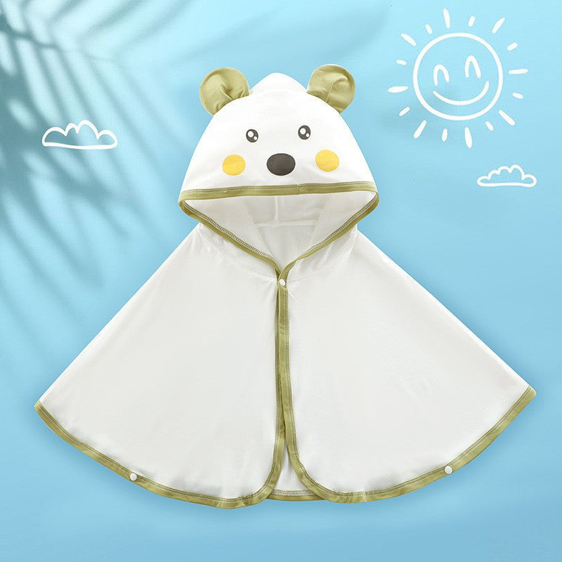 Unisex nan weiches Kapuzenponcho für Babys mit Bärenohren und drapiertem Badeponcho aus Mikrofaser Drune
