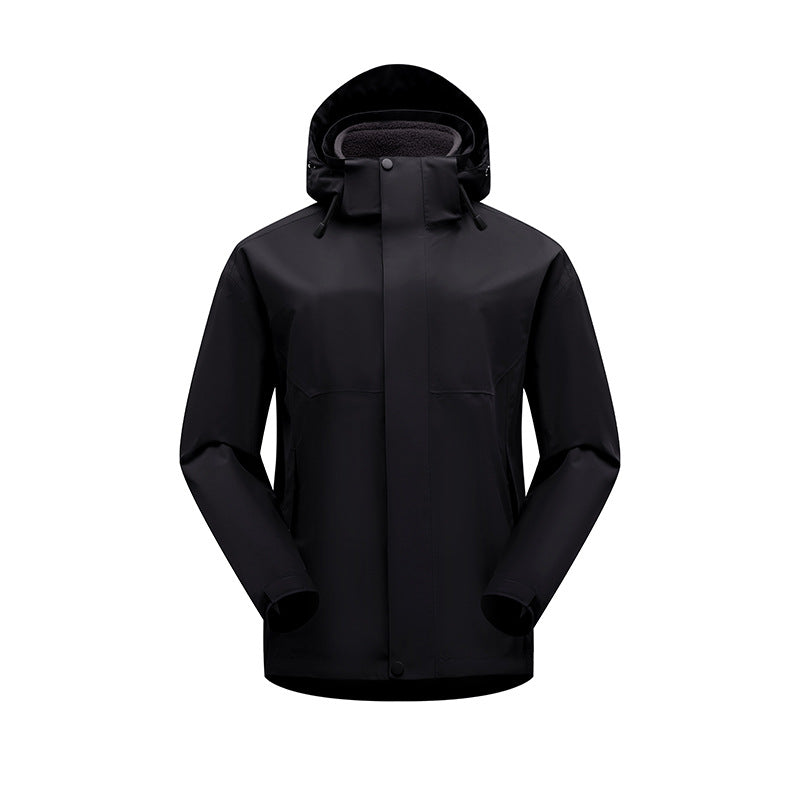 Herren matte wasserdichte Urban Outdoorjacke mit getapten Nähten, abnehmbarer Kapuze und Fleecekragen Drune