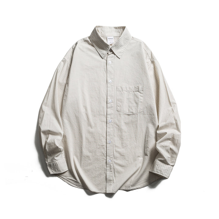 Unisex Lockeres Oversize-Hemd mit Nadelstreifen, Brusttasche und Drop-Shoulder Drune