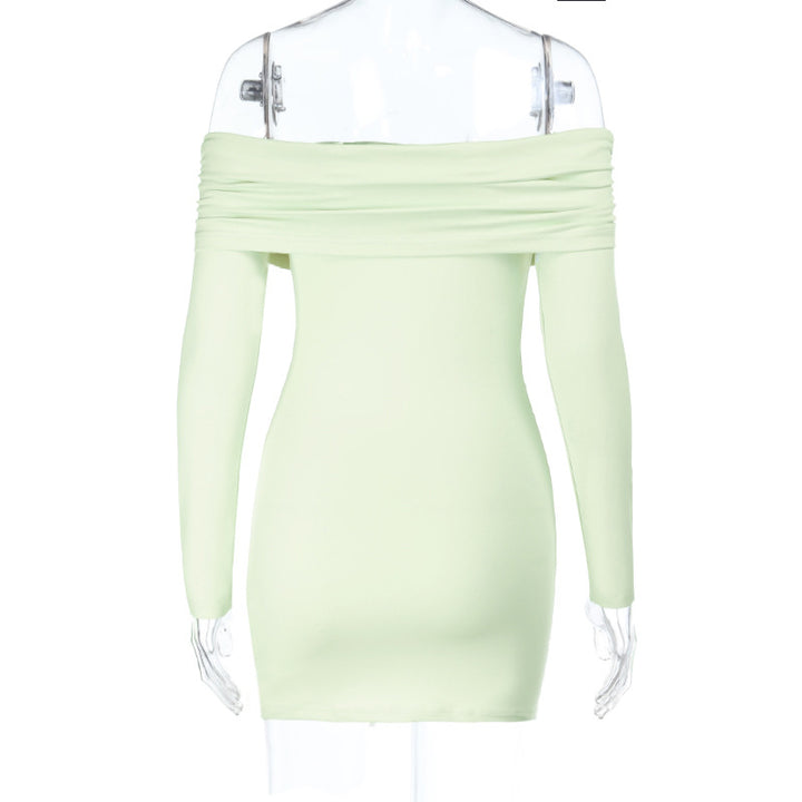 Damen figurbetontes Off-Shoulder Minikleid mit Raffung und eleganter Silhouette Drune