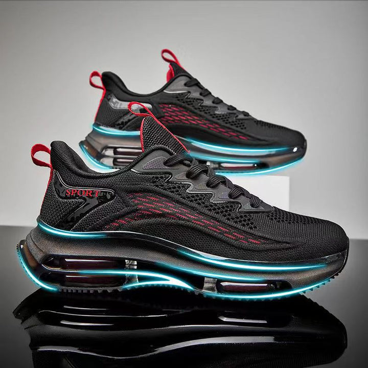 Herren sportive Laufsneaker mit sichtbarer Luftkammerdämpfung und gestricktem Mesh-Obermaterial Drune