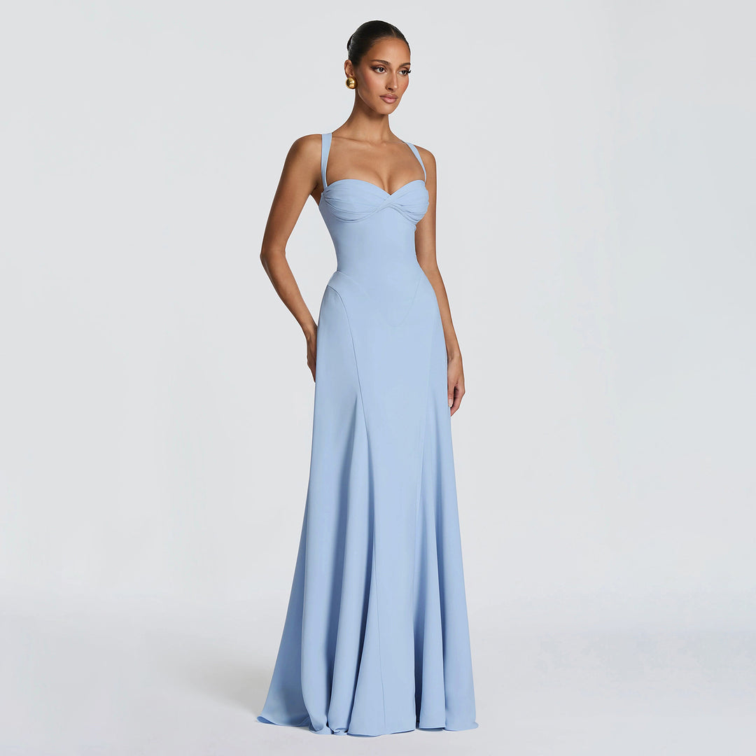 Damen Elegantes Abendkleid mit tailliertem Schnitt und verstellbaren Trägern Drune