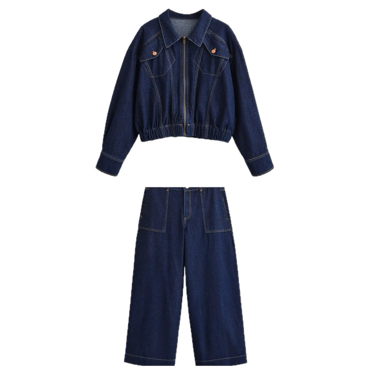 Damen Culotte-Jeans High Waist mit weitem Bein und aufgesetzten Taschen Drune
