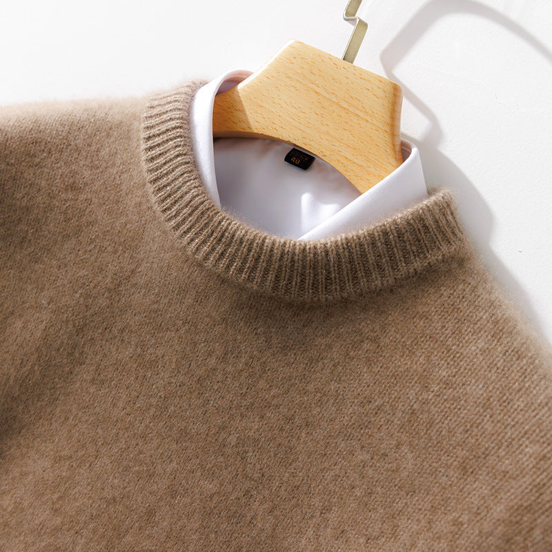 Herren Feiner Stehkragenpullover aus Kaschmir‑Blend mit gerippten Abschlüssen und schlanker Silhouette Drune