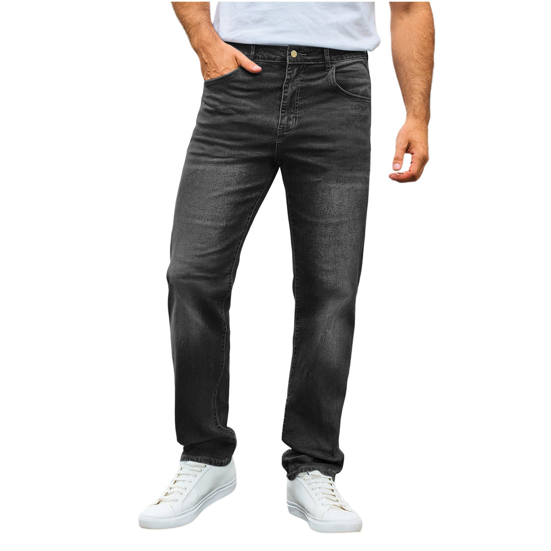 Herren nan lässige Straight-Leg-Jeans mit mittlerer Bundhöhe und Komfortstretch Drune