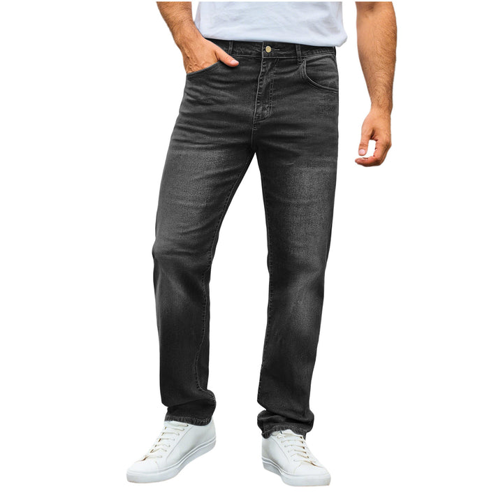 Herren nan lässige Straight-Leg-Jeans mit mittlerer Bundhöhe und Komfortstretch Drune