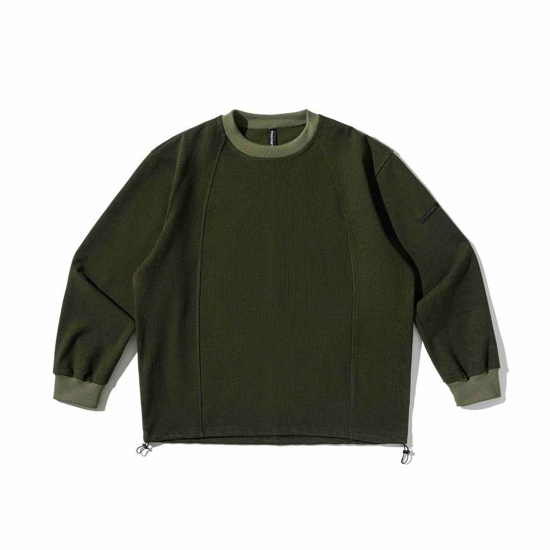 Herren Rippsweatshirt mit Tunnelzug und Raglanärmeln Drune