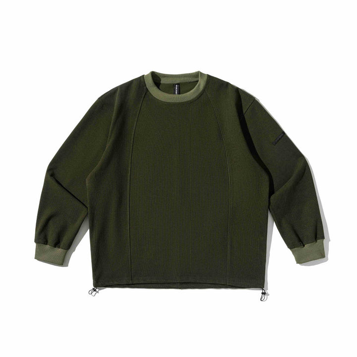 Herren Rippsweatshirt mit Tunnelzug und Raglanärmeln Drune