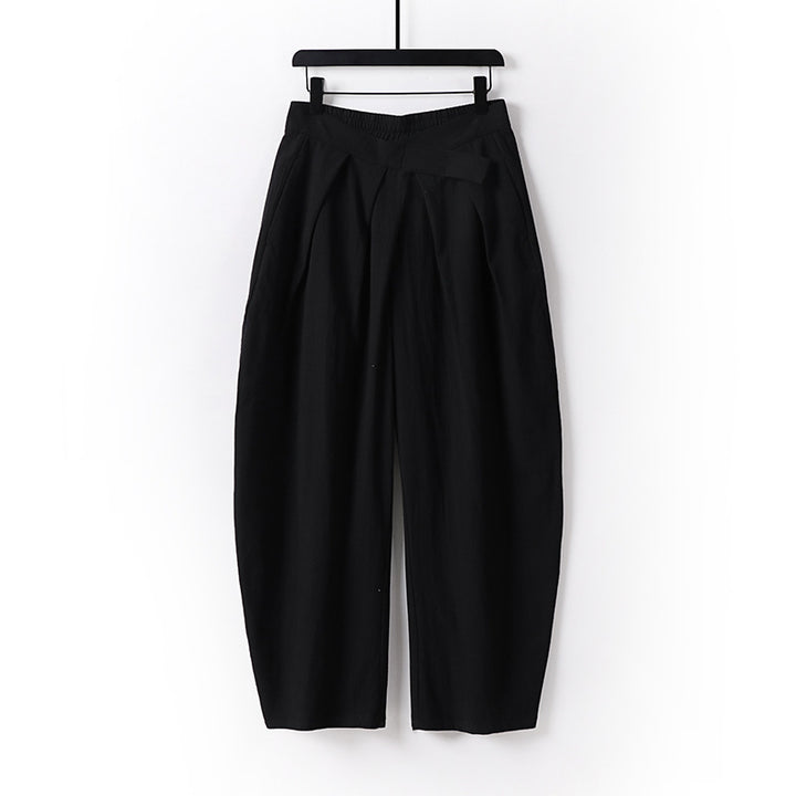 Damen Hochgeschnittene Culotte-Hose mit Bundfalten und elastischem Taillenbund Drune