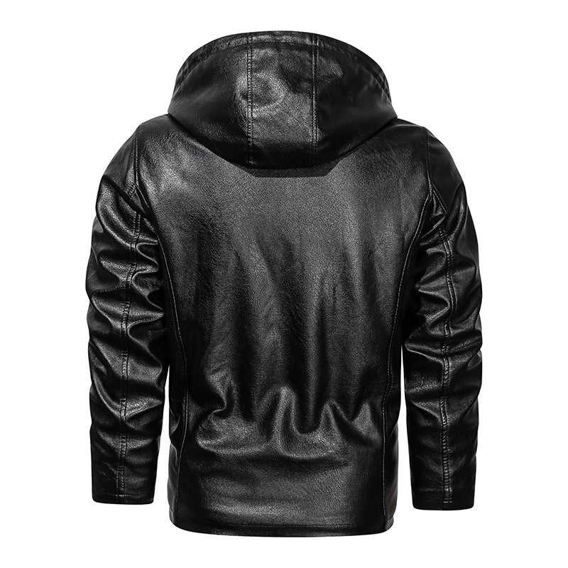 Herren Kapuzen-Lederoptikblouson mit wärmender Teddyfutter‑Innenlage Drune