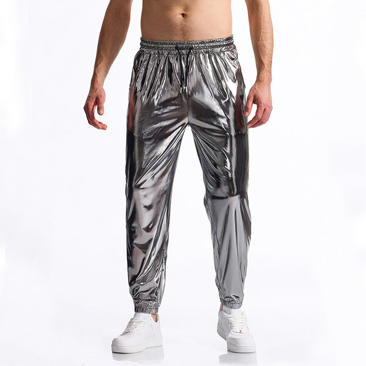 Herren glänzende Sporthose im modernen Schnitt mit elastischem Bund Drune