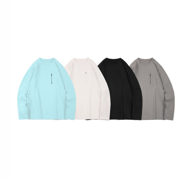 Herren Oversized-Langarmshirt mit Brustreißverschluss und Relaxed-Fit Drune