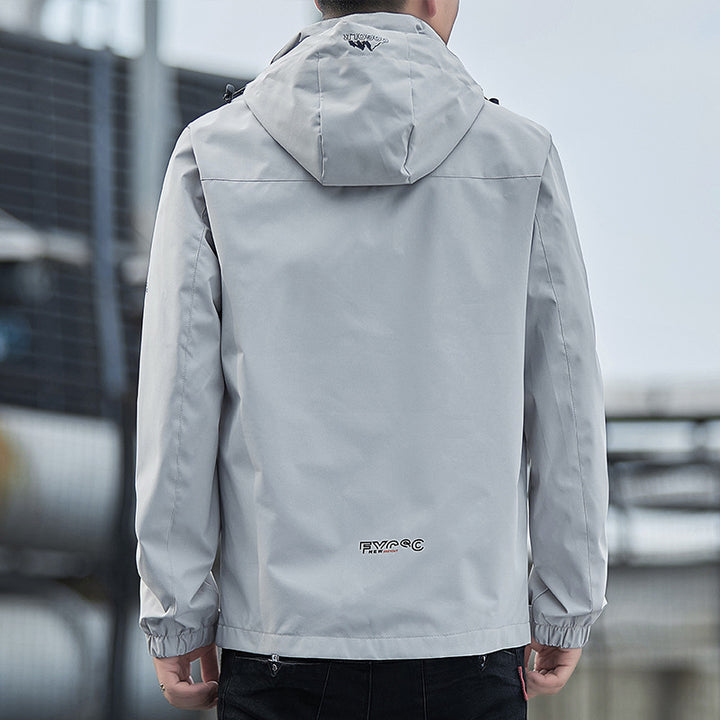 Herren Leichte Regenjacke mit verstellbarer Kapuze Drune