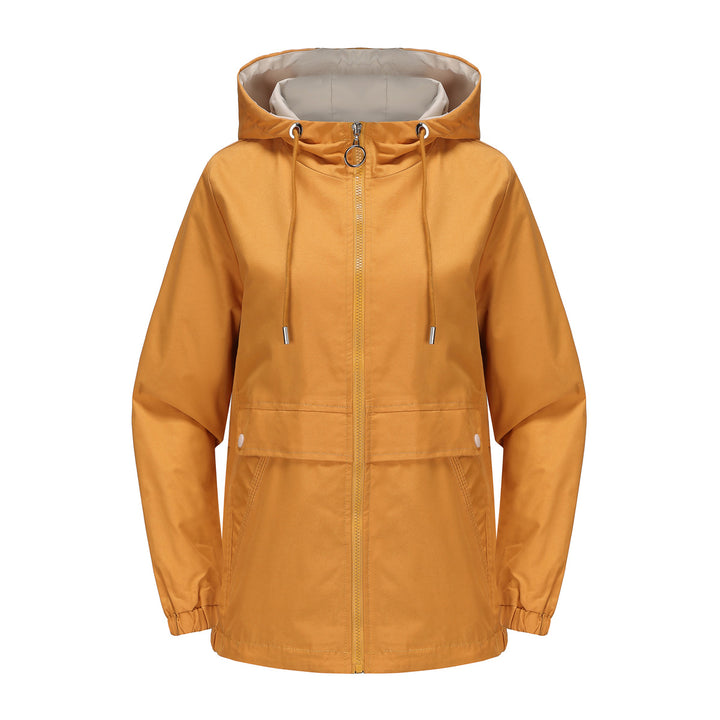 Damen nan leichter wasserabweisender Kapuzenparka mit Tunnelzug, Ringzipper und verdeckter Druckknopfleiste Drune