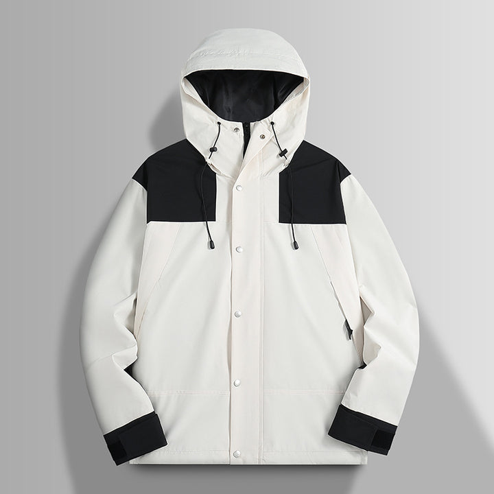 Herren Wasserfeste Softshelljacke mit Kapuze, verstellbaren Bündchen und verdeckter Druckknopfleiste Drune