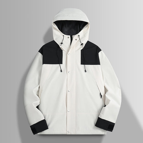 Herren Wasserfeste Softshelljacke mit Kapuze, verstellbaren Bündchen und verdeckter Druckknopfleiste Drune