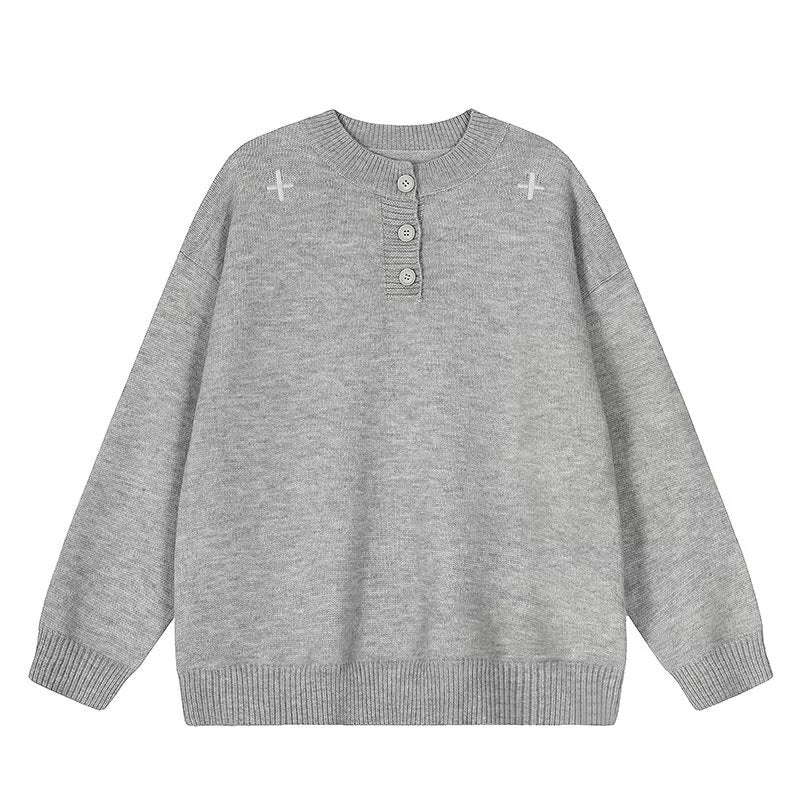 Herren Trendiger Pullover mit Knopfdetails Drune