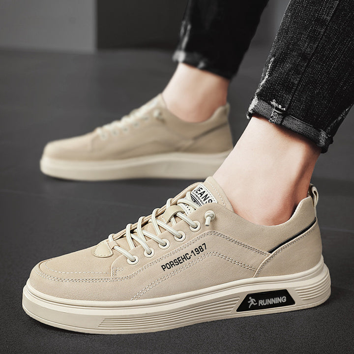 Unisex leichte Canvas-Sneaker mit erhöhtem Plateau-Laufsohle und atmungsaktivem Textiloberteil Drune