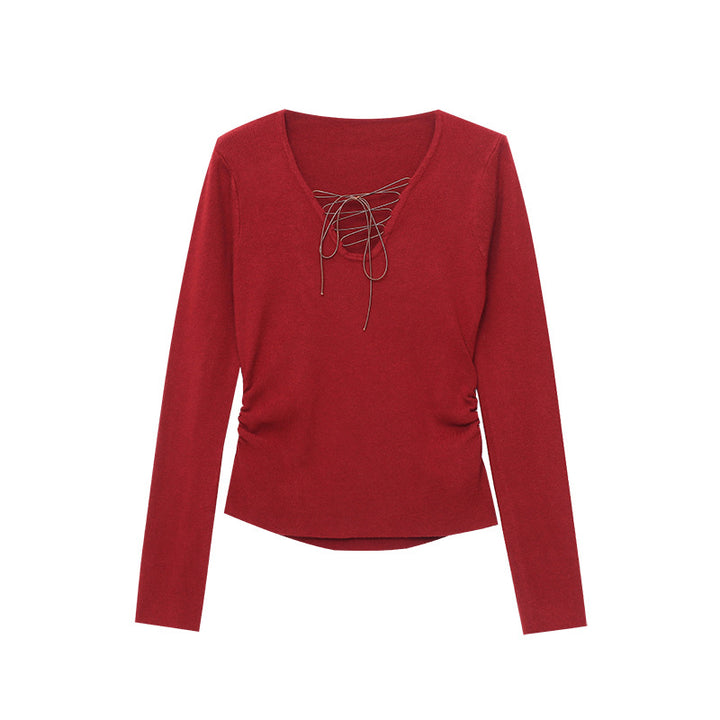 Damen Langarmshirt mit modischem Schnürdesign Drune