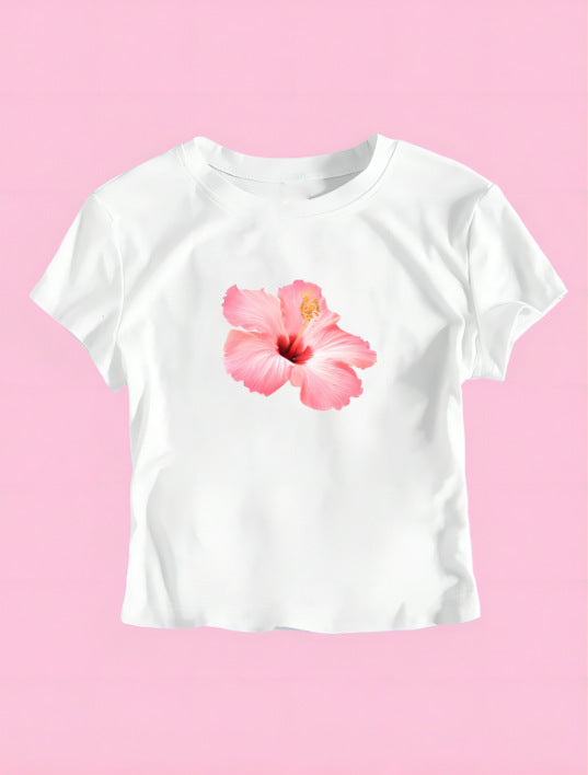 Damen cropped T-Shirt mit exklusivem Pferdemotiv und figurbetontem Schnitt Drune