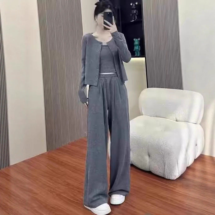 Damen Bequemes und lässiges Strick-Loungewear-Set Drune