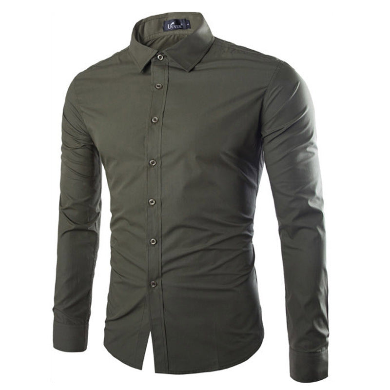 Herren elegante Langarmhemd Drune