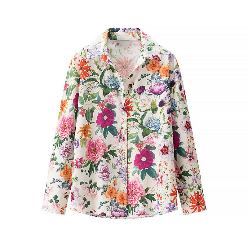Damen Bluse mit floralem Muster und modernem Schnitt Drune