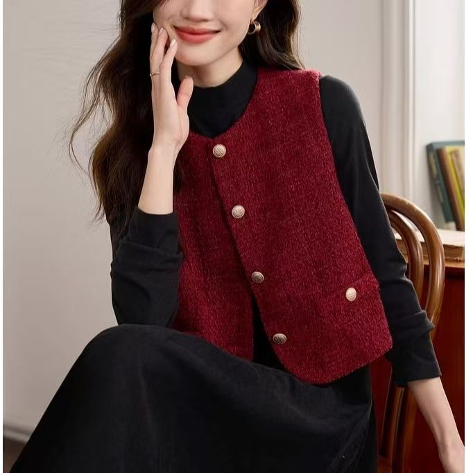 Damen Strickweste mit Knopfdetails Drune