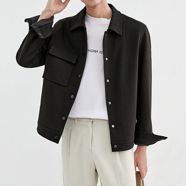 Herren Oversize-Utility-Jacke mit aufgesetzter Brusttasche und Druckknopfleiste Drune