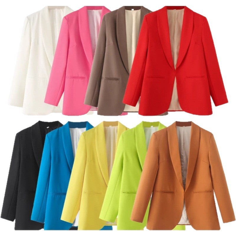 Damen eleganter Blazer mit einzigartigem Schnitt und Taschen Drune
