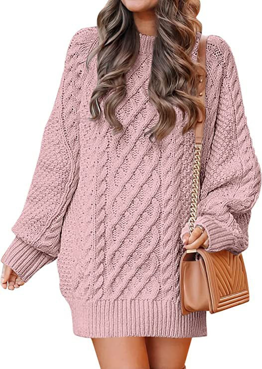 Damen Großer Strickpullover mit Zopfmuster und lässigem Schnitt Drune