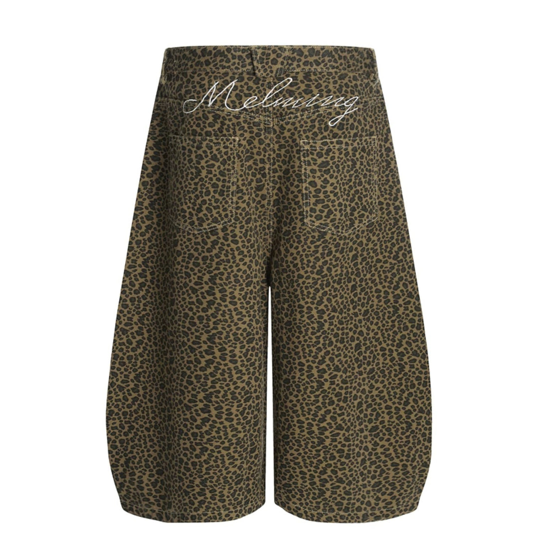 Damen Modische Weitbein-Culotte mit Animal-Print Drune